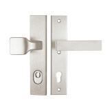 TWIN ALPHA DEF Sicherheitsbeschlag mit CARLA-Griff (F9) - Twin F9 (eloxiertes Aluminium – Edelstahlfarbe)