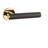 Türbeschläge MP AS - EGERIA - R 7S (OLV - Poliertes lackiertes Messing / braunes Leder) - MP OLV (poliertes und lackiertes Messing)