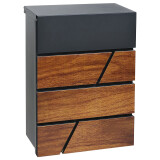 Briefkasten RICHTER BK.524.WO.AM (mattes Anthrazit mit Holzdekor) - RICHTER Anthrazit matt