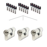 Satz mit 3 Richter EURO XCOLOR Zylindereinsätzen SET3.CRV