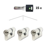 Satz mit 3 Richter EURO XCOLOR Zylindereinsätzen SET3.GREEN