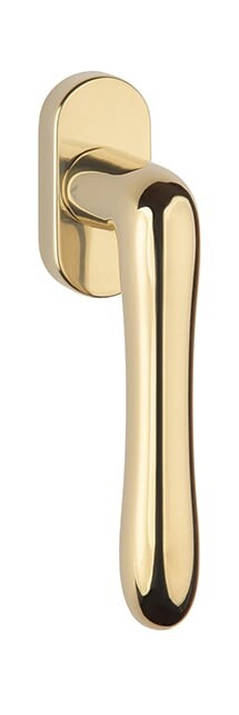 Euro-Fenstergriff MP CYNIA - R 7S (OLV PVD - Poliertes lackiertes Messing)