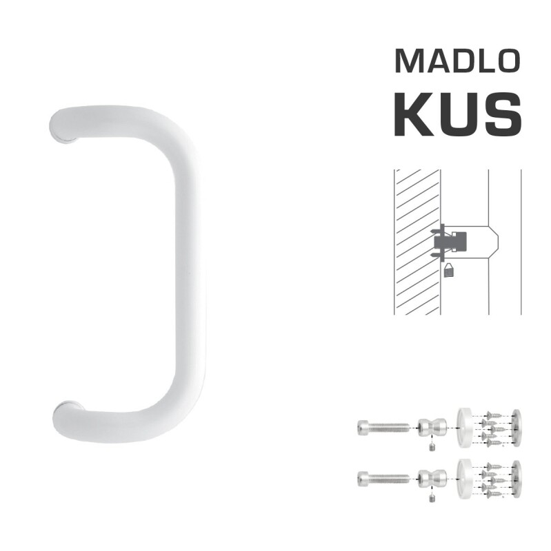 TÜRGRIFF MP M2 WA/BD-HOLZ - Stück (Weiß glänzend RAL 9016)