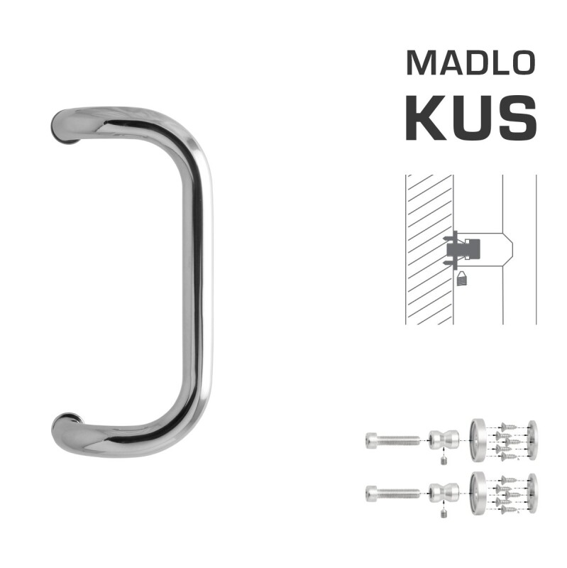 TÜRGRIFF MP M2 WA/BD-HOLZ - Stück (LN - Polierter Edelstahl)