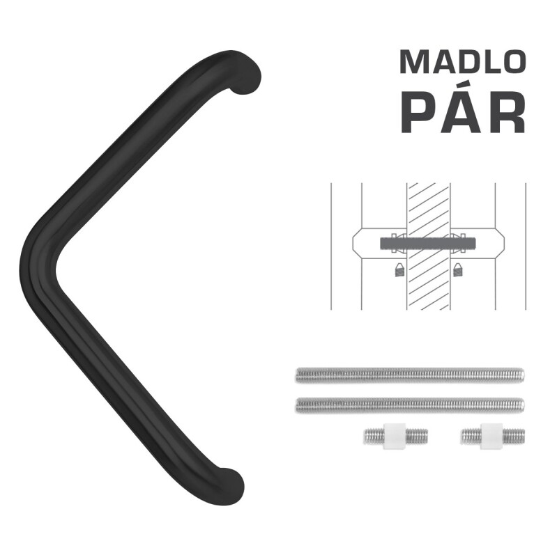 TÜRGRIFF MP Code K14T Ø 32 mm UN - Paar (BS - Mattschwarz)