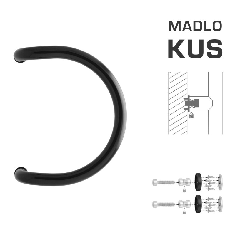 TÜRGRIFF MP M1 WA/BD-HOLZ - Stück Schwarz (RAL 9005)