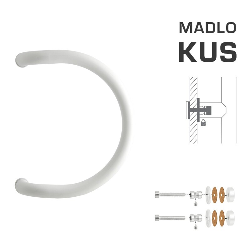 TÜRGRIFF M1 WA/CS-GLAS - Stück (Weiß glänzend RAL 9016)