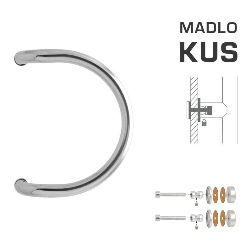 TÜRGRIFF M1 WA/CS-GLAS - Stück (LN - Polierter Edelstahl)