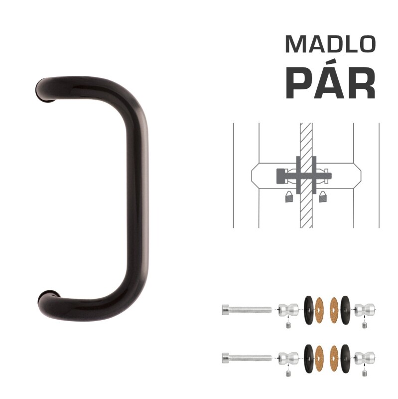 TÜRGRIFF M2 WA/AS-GLAS - Paar (Braun RAL 8019)