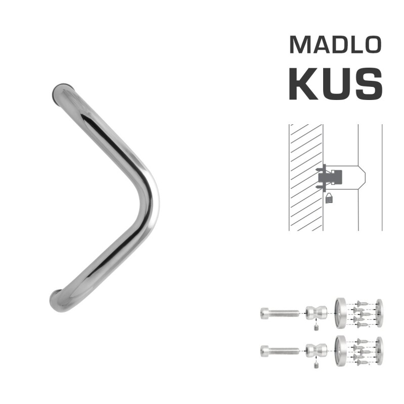 TÜRGRIFF MP M6 WA/BD-HOLZ - Stück (LN - Polierter Edelstahl)