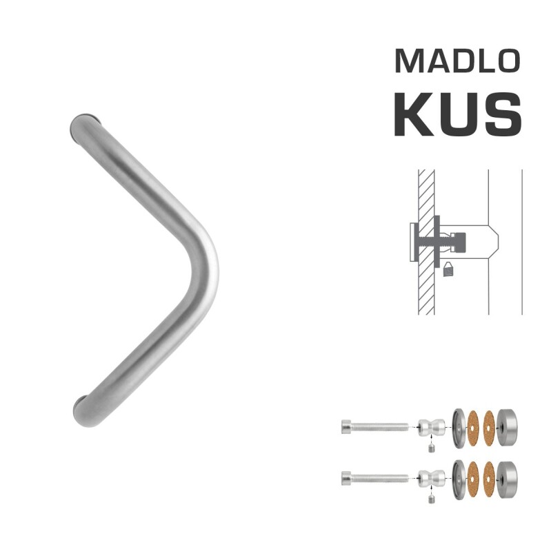 TÜRGRIFF MP M6 WA/CS-GLAS - Stück (Silber RAL 9006)