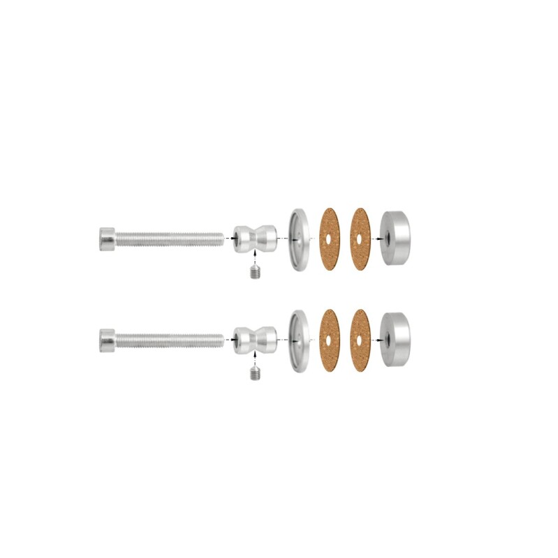 MP Verbindungsmaterial WA/CS Stück GLAS (BN – gebürsteter Edelstahl)