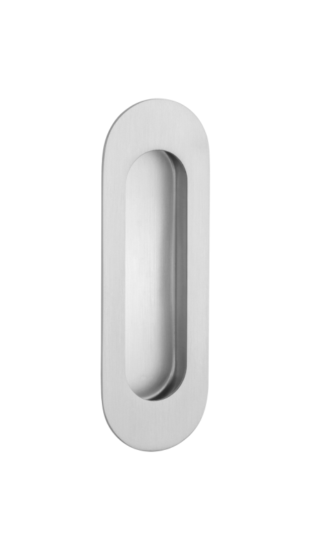 SCHIEBETÜRSCHLOSS MP 1717 OVAL - ohne Loch (BN - Gebürsteter Edelstahl)