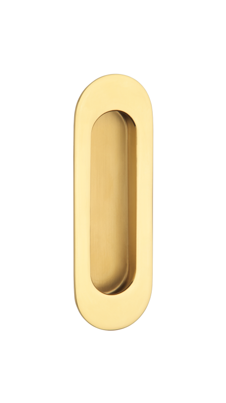 SCHIEBETÜRSCHLOSS MP 1717 OVAL - ohne Loch (OLV PVD - Poliertes Messing PVD lackiert)