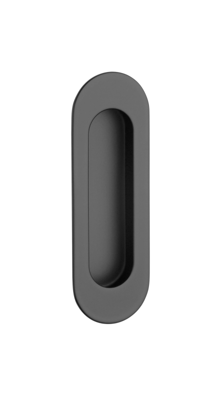 SCHIEBETÜRHALTER MP 1717 OVAL - ohne Loch (BS - Mattschwarz)
