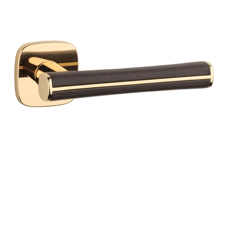 Türbeschläge MP AS - DAVIDIA - QR 7S (OLV - Poliertes lackiertes Messing / braunes Leder)