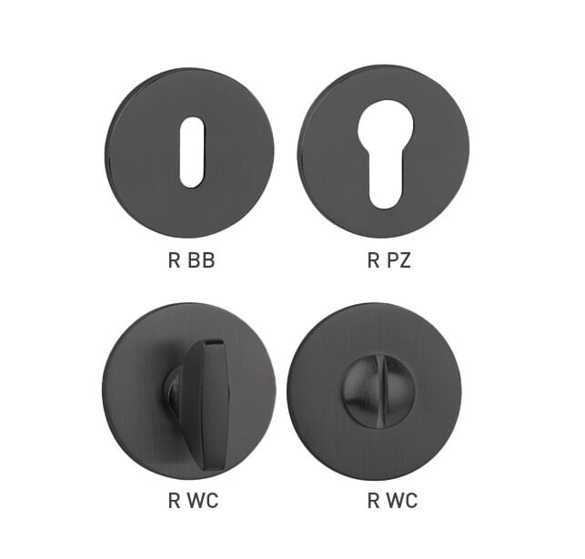 Türrosette MP TI - R 5S (BS PVD - Schwarz matt PVD)