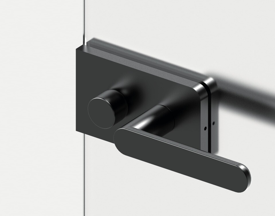 Glastürschloss MP VM - TOTAL GLASS (BS - Matt Schwarz)