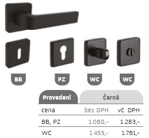 Türbeschlag ROSTEX DANTE/H mit Stiften (SCHWARZ)