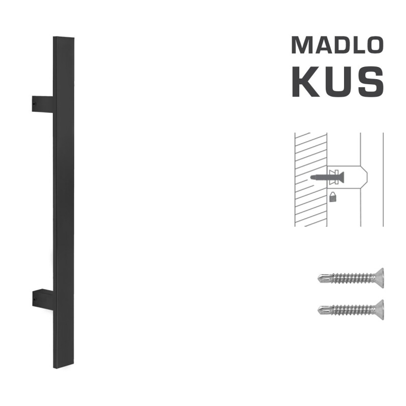 AUSVERKAUF TÜRGRIFF MP (BS - Matt Schwarz) - Länge 600 mmx40x10 mm - STÜCK