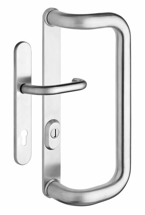 Rohrtürgriff ROSTEX G mit Griff und Abdeckung (Edelstahl matt)