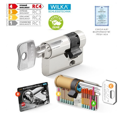 Zylindrischer Sicherheitsstandard-Halbzylinder WILKA RC4