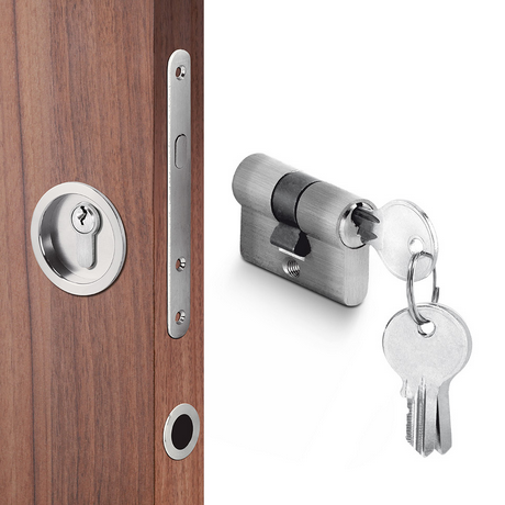 ACT WILKA zylindrischer Baueinsatz für Schiebetüren (Nickel)