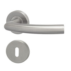 HOLAR Türbeschläge mit runder Rosette MT 06 (Edelstahl)