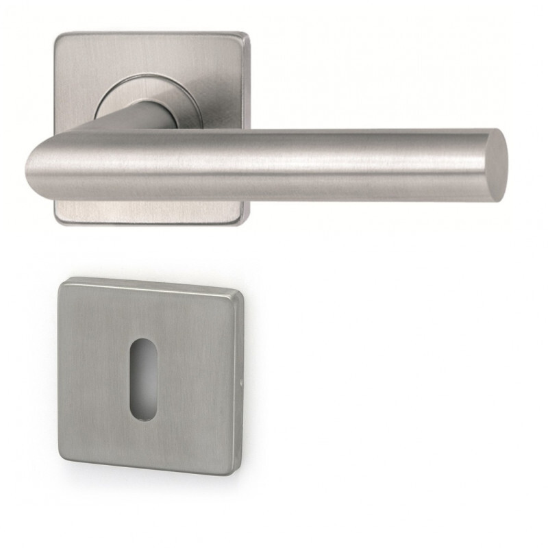 Türbeschlag HOLAR MT 00 mit quadratischer Rosette (Edelstahl)