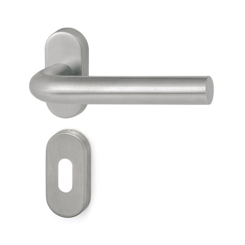 Türbeschlag HOLAR MT 01 mit ovaler Rosette (Edelstahl)