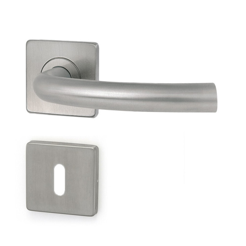 Türbeschlag HOLAR MT 03 mit quadratischer Rosette (Edelstahl)