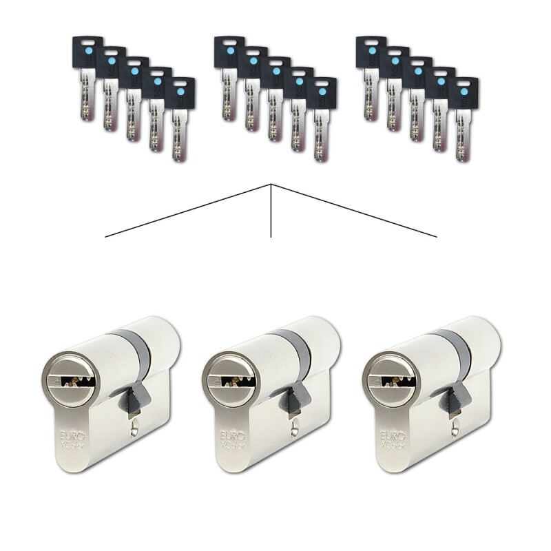 Satz mit 3 Richter EURO XCOLOR Zylindereinsätzen SET3.MOD