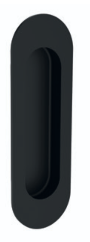 ROSTEX ovale Schiebetürschale 120x40 mm (MATTSCHWARZ)