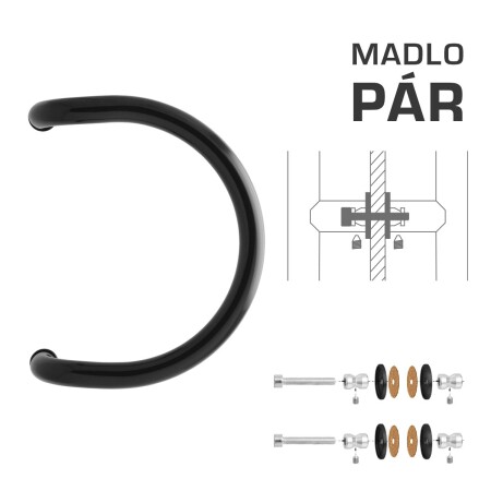 TÜRGRIFF MP M1 WA/AS-GLAS - Paar (Schwarz RAL 9005)