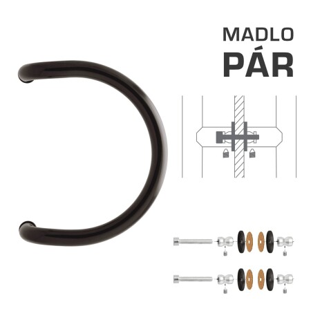 TÜRGRIFF MP M1 WA/AS-GLAS - Paar (Braun RAL 8019)