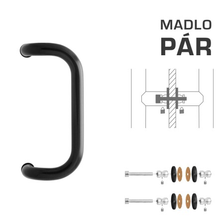 TÜRGRIFF M2 WA/AS-GLAS - Paar (Schwarz RAL 9005)