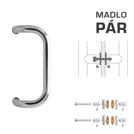 TÜRGRIFF M2 WA/AS-GLAS - Paar (LN - Polierter Edelstahl)