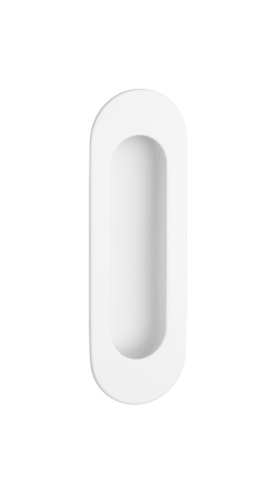 SCHIEBETÜRHALTER MP 1717 OVAL - ohne Loch (WS - Weiß matt)
