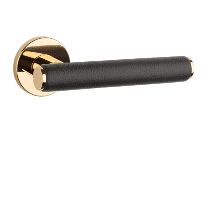 Türbeschläge MP AS - EGERIA - R 7S (OLV - Poliertes lackiertes Messing / braunes Leder)