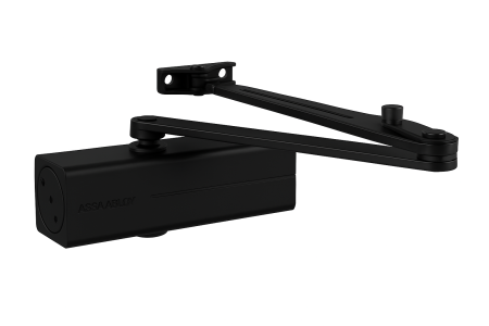 ASSA ABLOY DC200 selbstschließende Tür mit 190-Arm (schwarz) - ohne Riegel