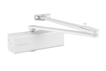 ASSA ABLOY DC200 selbstschließende Tür mit 190-Arm (weiß) - ohne Riegel