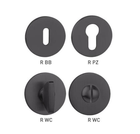 Türrosette MP TI - R 5S (BS PVD - Schwarz matt PVD)