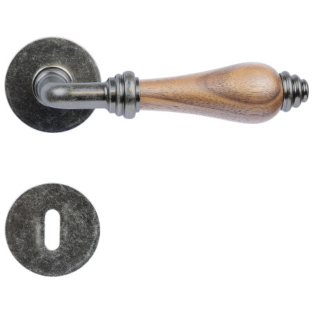 Türbeschlag RICHTER RK.E16.BERGAMO (Altsilber/Naturholz-Schwarznuss)