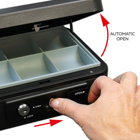 Stahl-Geldkassette mit Hebel RICHTER LC.300 (mattschwarz)