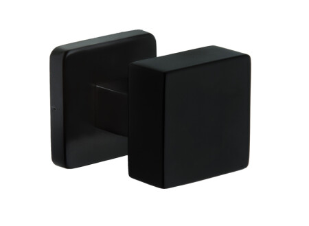 Knopf mit quadratischem Schild ROSTEX DESIGN/H (schwarz)