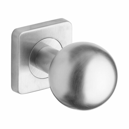 ROSTEX-Knopf mit quadratischer Rosette (Edelstahl matt)