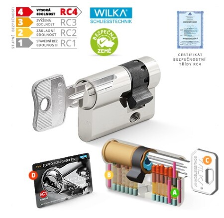 Zylindrischer Sicherheitsstandard-Halbzylinder WILKA RC4