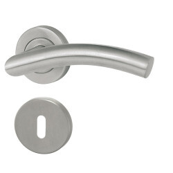 HOLAR Türbeschläge mit runder Rosette MT 05 (Edelstahl)