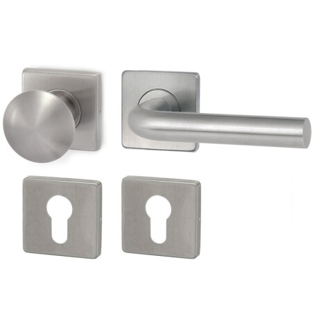 Türbeschlag HOLAR MT 01 mit Kugel- und Vierkantrosette (Edelstahl)