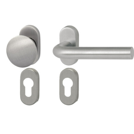 Türbeschlag HOLAR MT 01 mit Kugel und ovaler Rosette (Edelstahl)